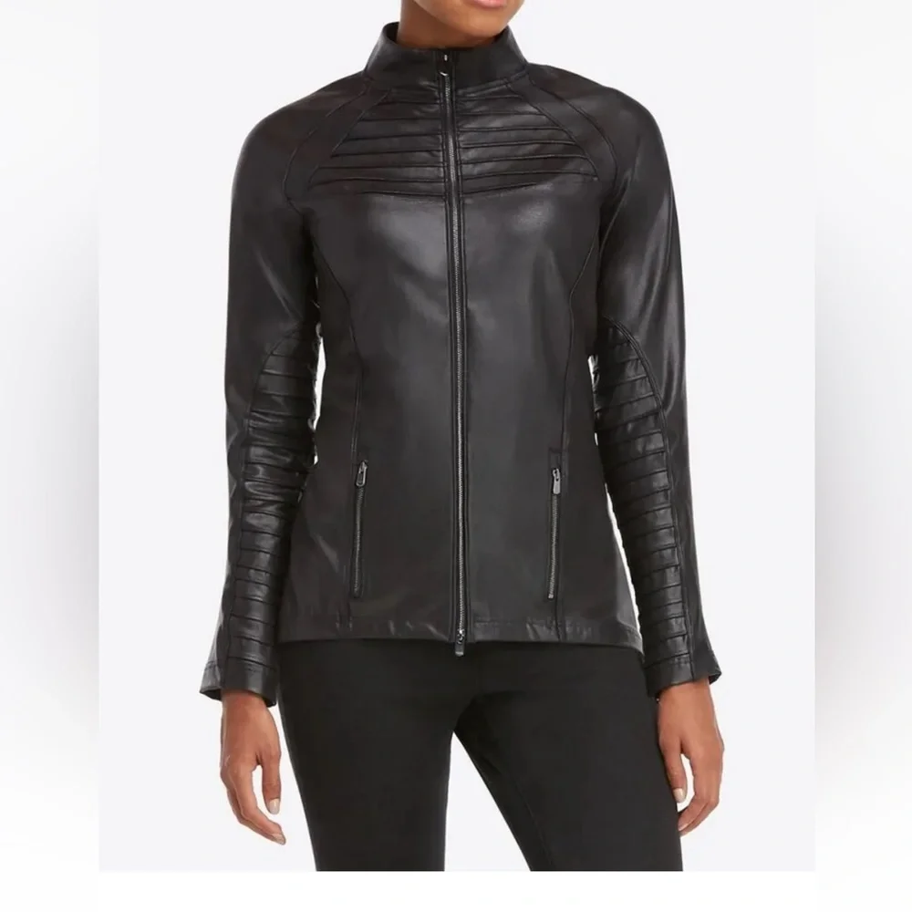 - Spanx  faux leather jacket NEW🔥large